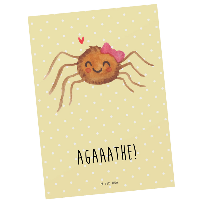 Postkarte Spinne Agathe Freude