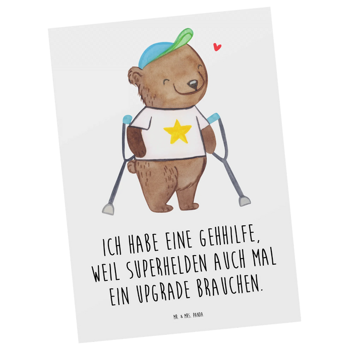 Postkarte Bär Gehhilfen