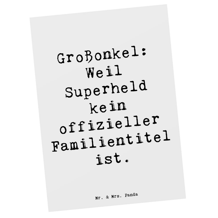 Postkarte Spruch Großonkel Superheld