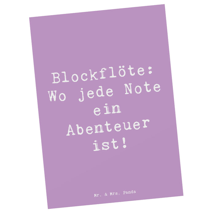Ansichtskarte Spruch Abenteuer Blockflöte