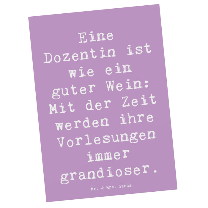 Postkarte Spruch Dozentin Genuss