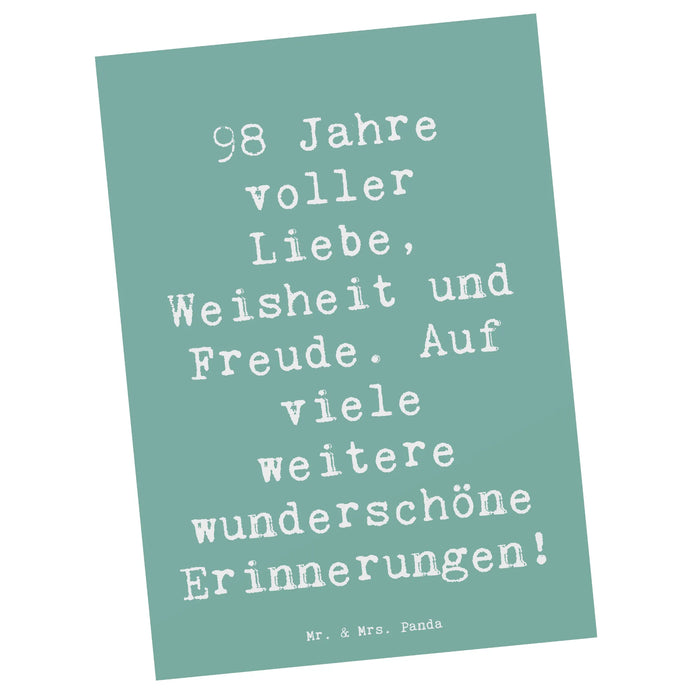 Postkarte Spruch 98. Geburtstag Freude