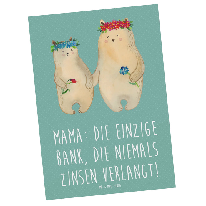 Postkarte Mutter Bank
