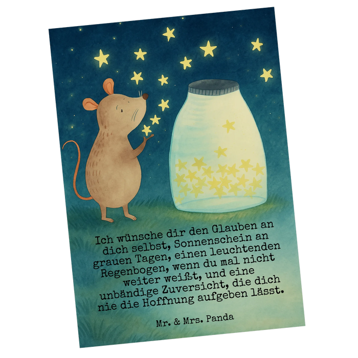 Postkarte Maus Sterne Design
