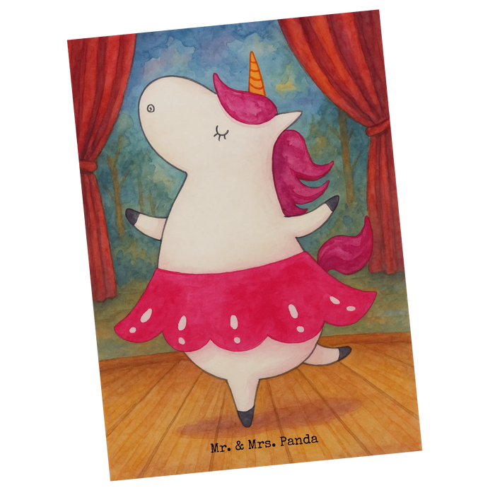 Postkarte Einhorn Ballerina Design