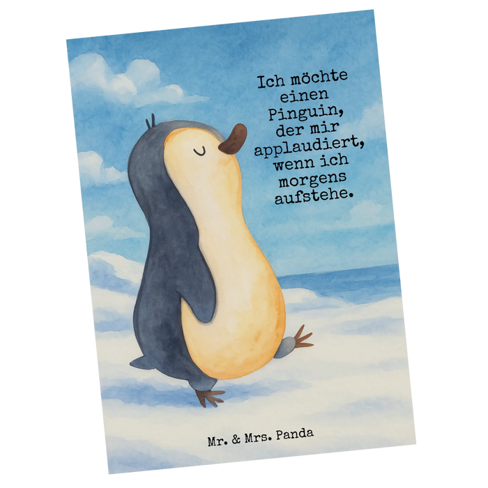 Postkarte Pinguin marschieren Design