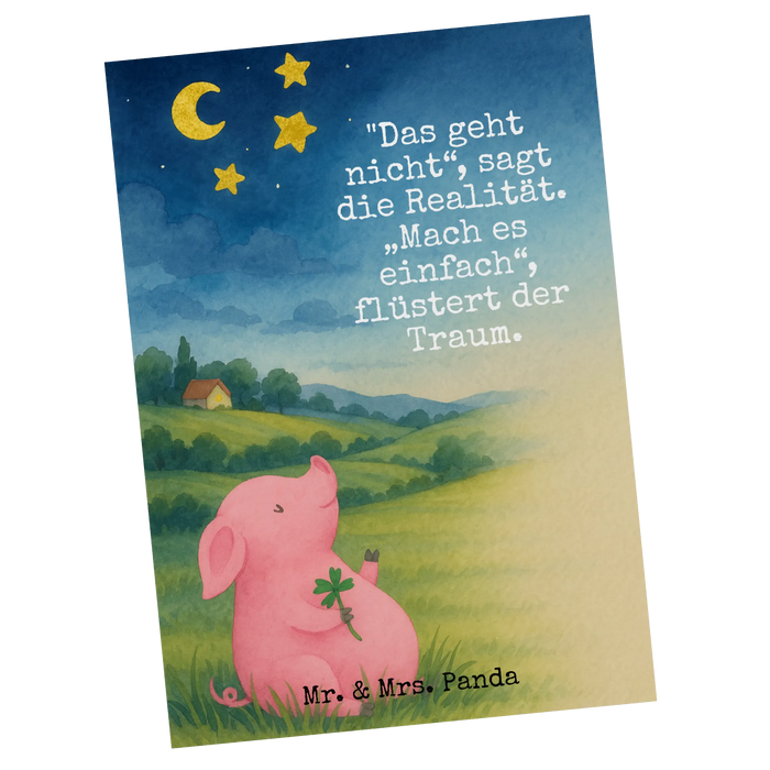 Postkarte Schwein Glück Design