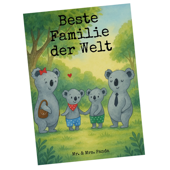 Postkarte Koala Familie zwei Design