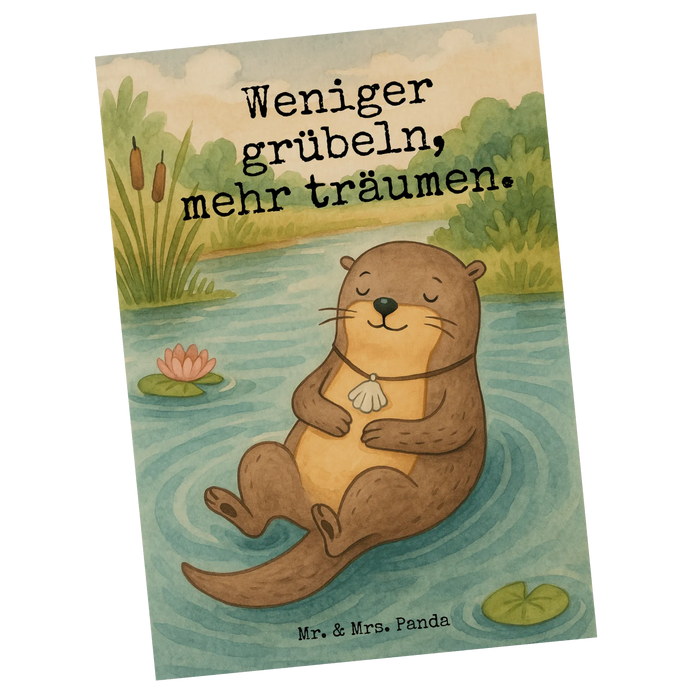 Postkarte Otter Muschel Design