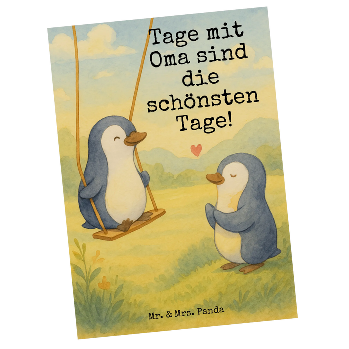 Postkarte Pinguin Oma Design