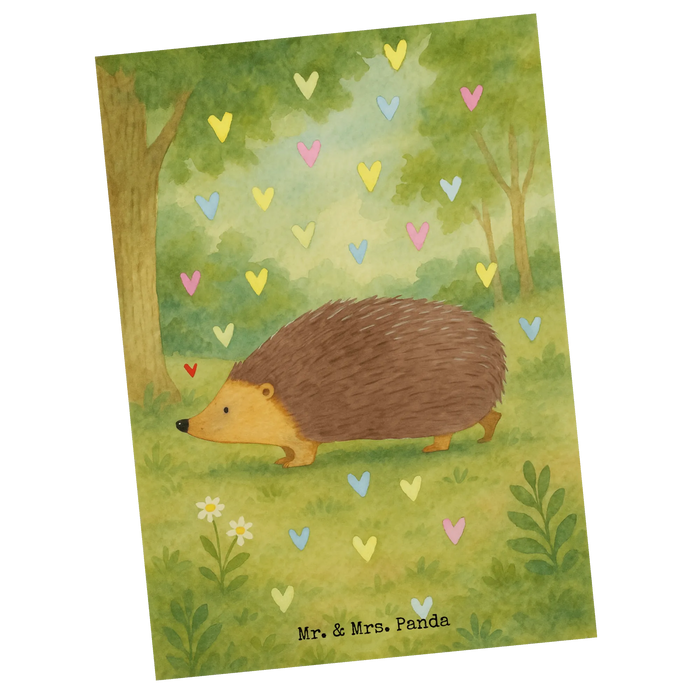 Postkarte Igel Herzen Design