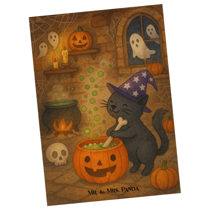 Postcard Male Cat Cauldron Design