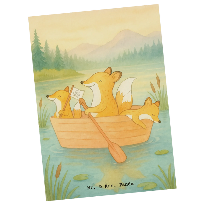 Postkarte Fuchs Kanufahren Design