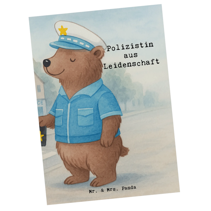 Postkarte Polizistin Leidenschaft Design