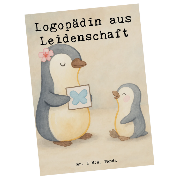 Postkarte Logopädin Leidenschaft Design