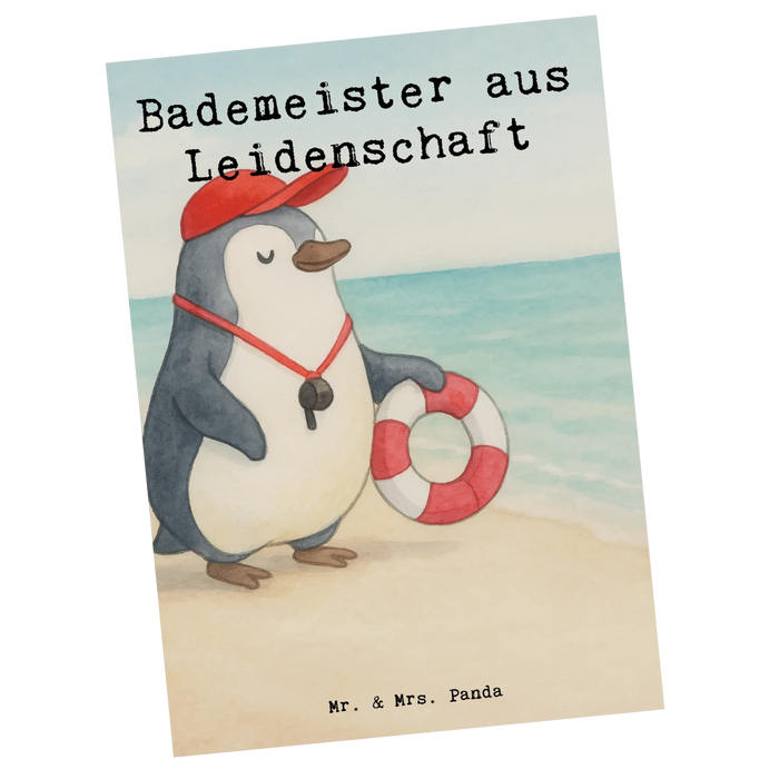 Postkarte Bademeister Leidenschaft Design