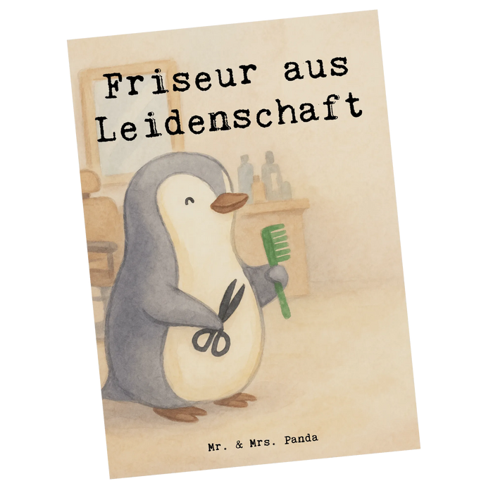 Postkarte Friseur Leidenschaft Design
