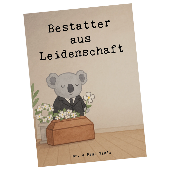 Postkarte Bestatter Leidenschaft Design