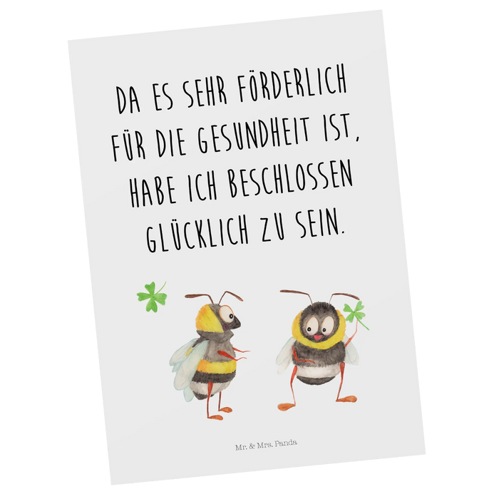 Postkarte Hummeln Kleeblatt