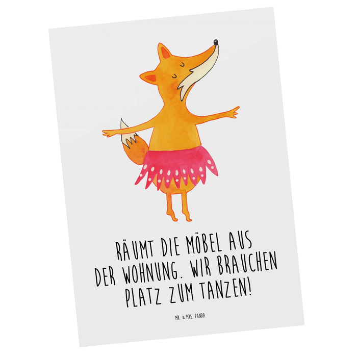 Postcard Fox ballerina