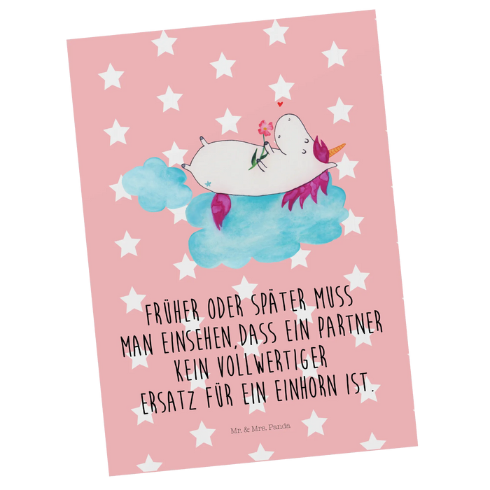 Postkarte Einhorn Verliebt
