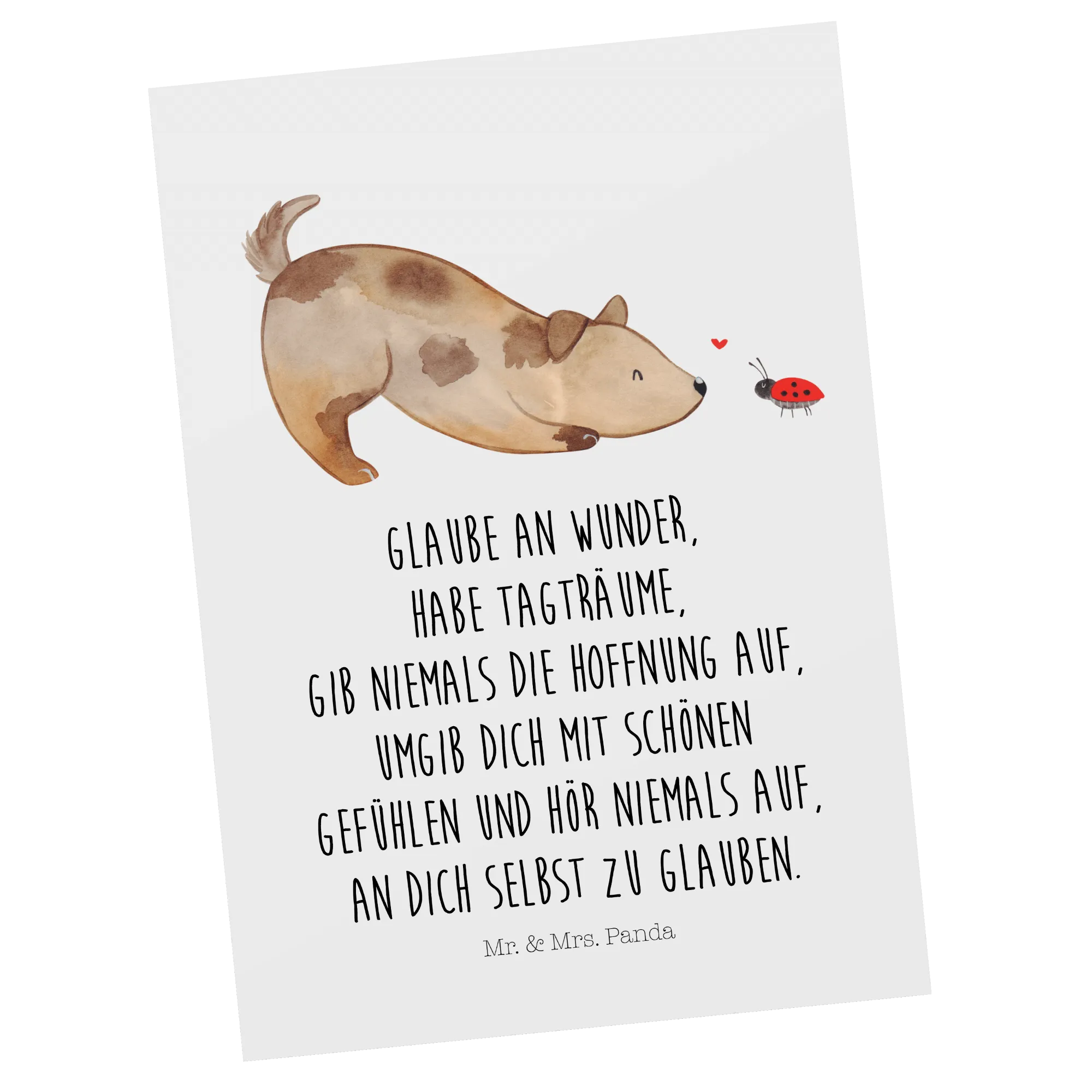 Postcard Dog ladybug gifts for dogs, bag with dog print, dog sayings, dog mama, dog breed, love for dogs, funny gifts for dog owners, what do you give a dog lover, love dogs, dog decorative items, Christmas gifts for dogs, mutt, hound, woof, Sayings, Dogs, Ladybird, Mongrel dog, Mongrel, Dog slogan