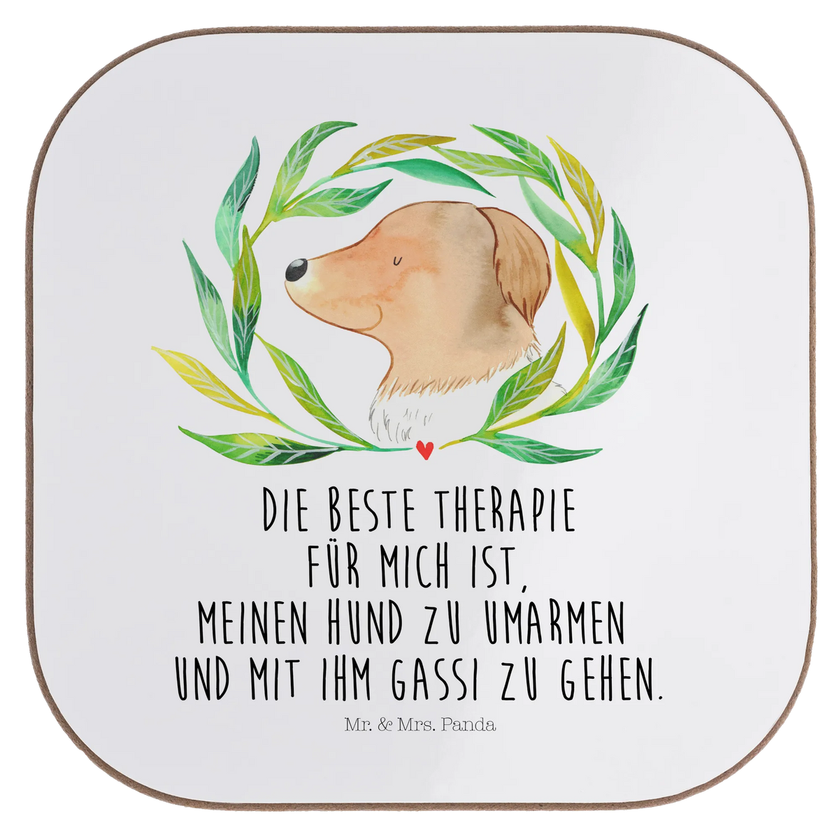 Untersetzer Hund Blumen
