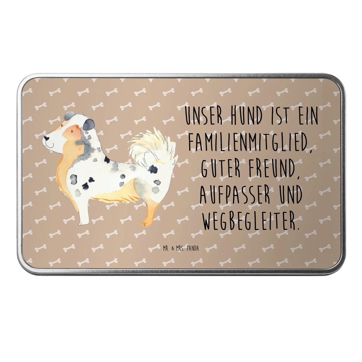 Metal tin Dog Australia Shepherd dog breed, mutt, hound, woof, dog mama, love dogs, love for dogs, dog decorative items, bag with dog print, funny gifts for dog owners, what do you give a dog lover, Christmas gifts for dogs, gifts for dogs, dog sayings, Dog love, Saying, Family dog, Sayings, Australia Shepherd