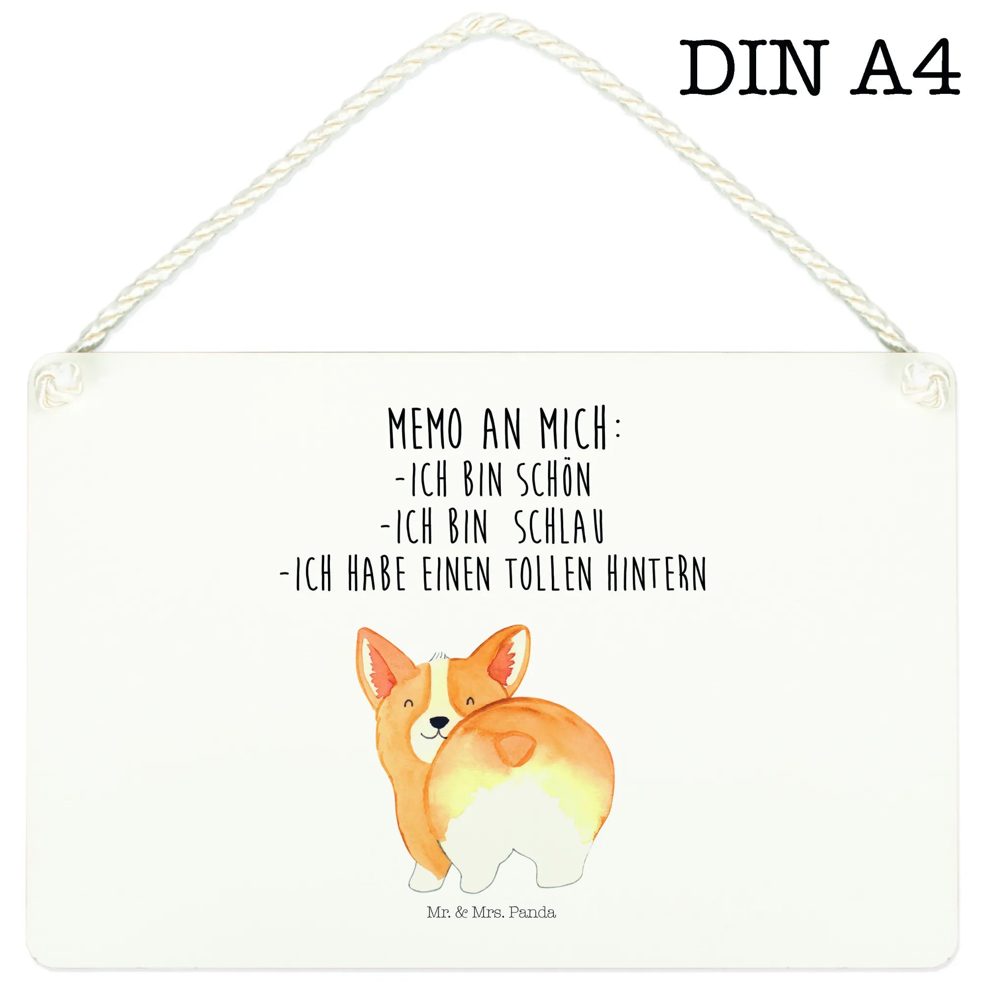 Deko Schild Corgi Po