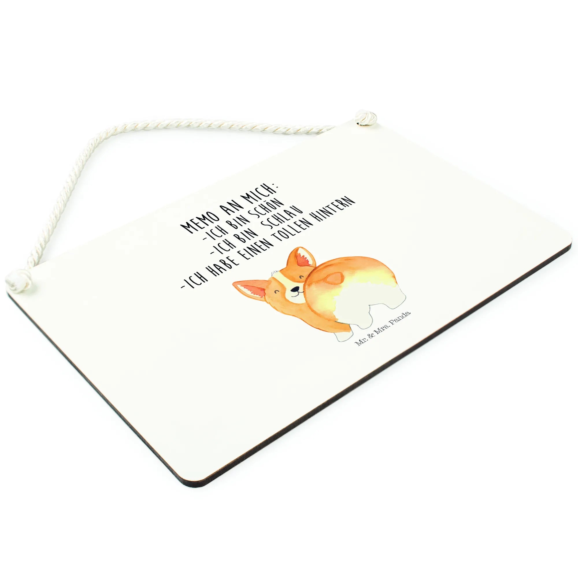 Deko Schild Corgi Po