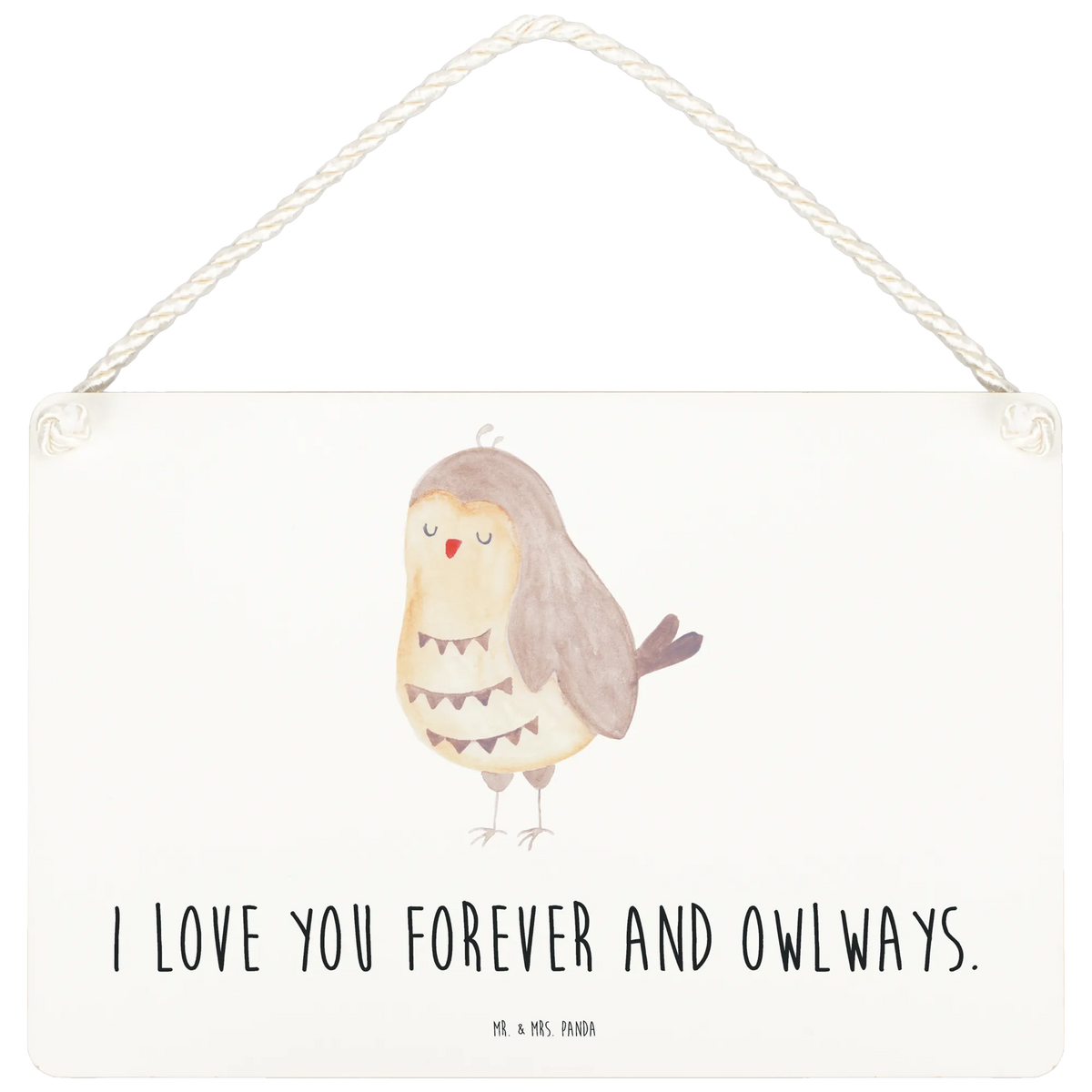 Decorative sign Owl Satisfied