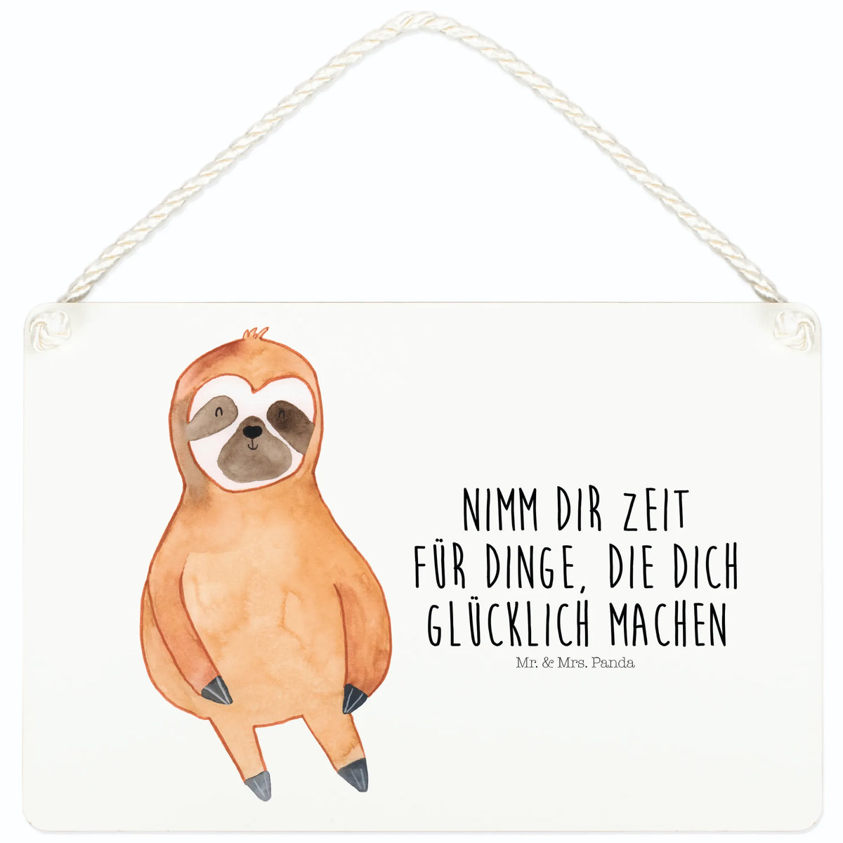 Deko Schild Faultier Zufrieden