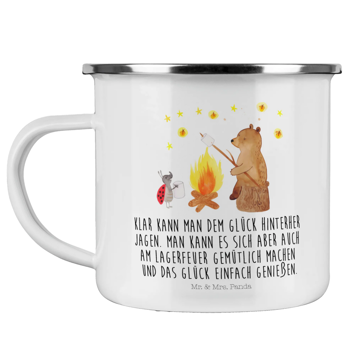Camping Emaille Tasse Bär & Marienkäfer Lagerfeuer Kaffeepott, wanderbecher, metallbecher, Campingtasse, reisetasse, becher emaille, Reisebecher, Emailletasse, Haferl, wandertasse, Tasse Emaille, Teebecher, Motivtasse, Emaille Becher, Blechtasse, Outdoor Becher, Teetasse, Emaille Tasse, outdoortasse, emaillebecher, Pott, Campingbecher, blechbecher, Outdoor Tasse, Teddy, Bär, Teddybär, Lagerfeuer