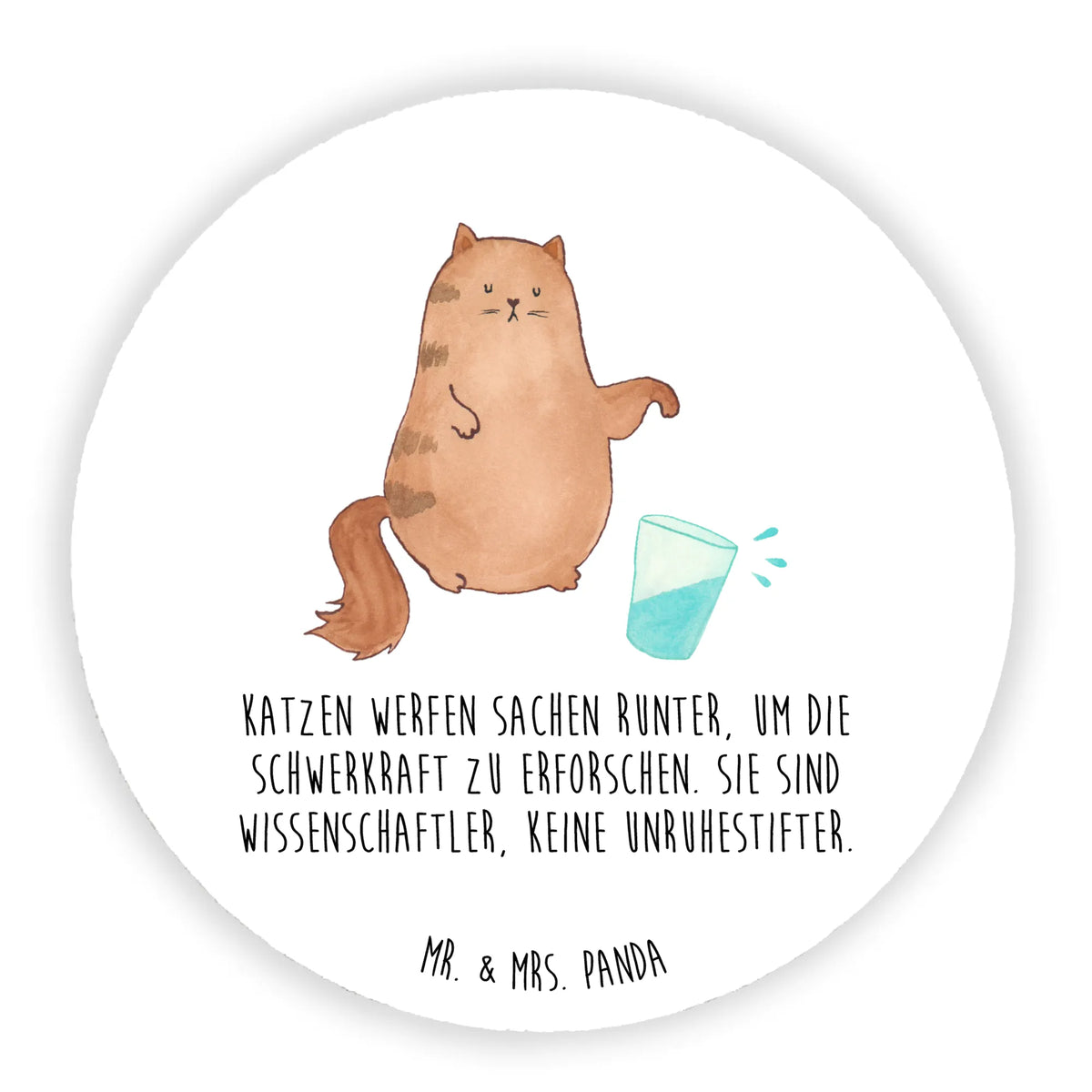 Rund Magnet Katze Wasserglas