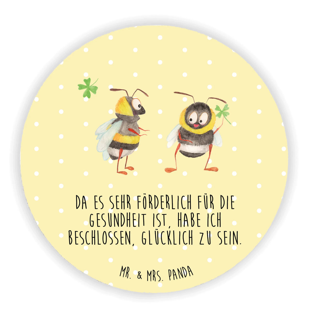 Rund Magnet Hummeln Kleeblatt