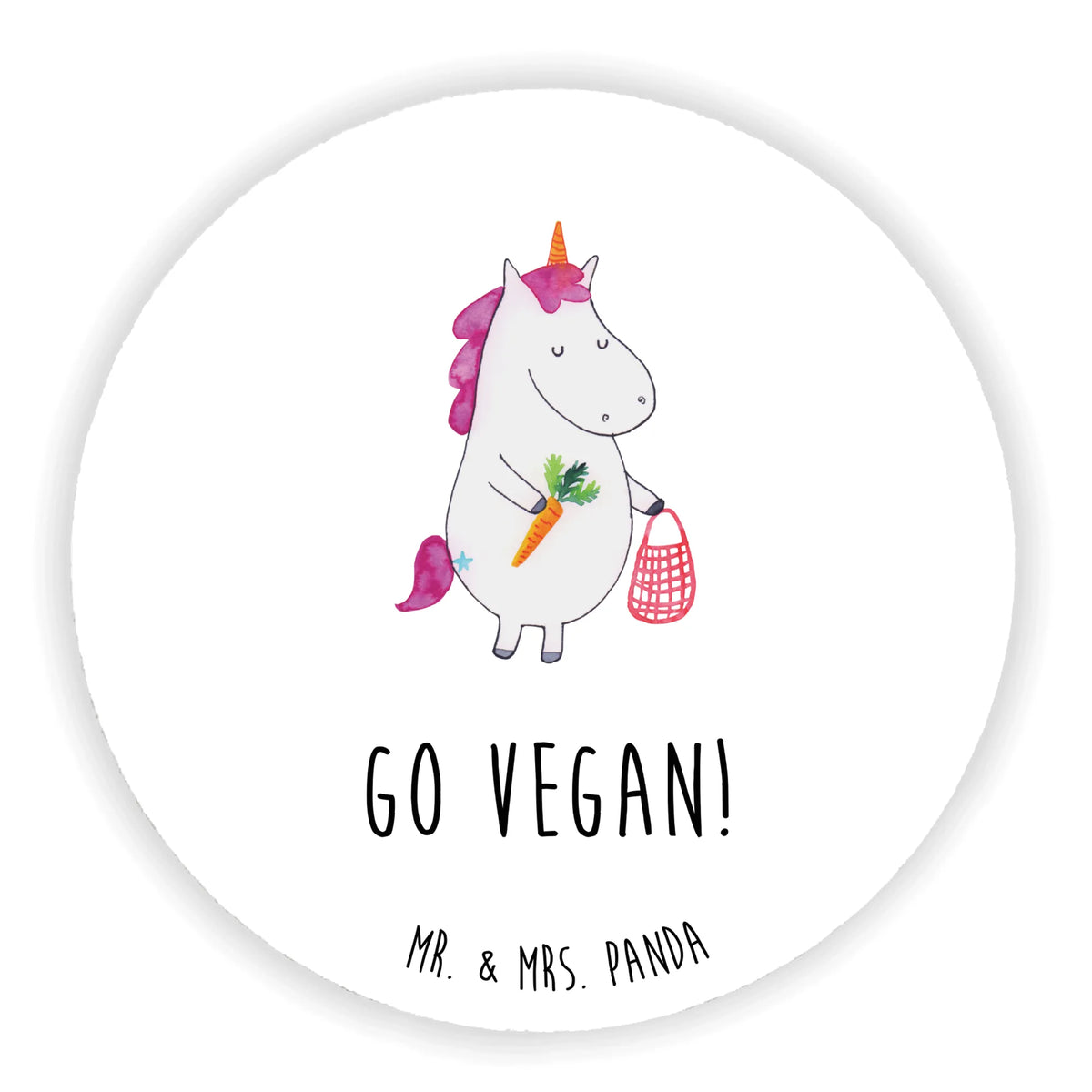 Rund Magnet Einhorn Vegan
