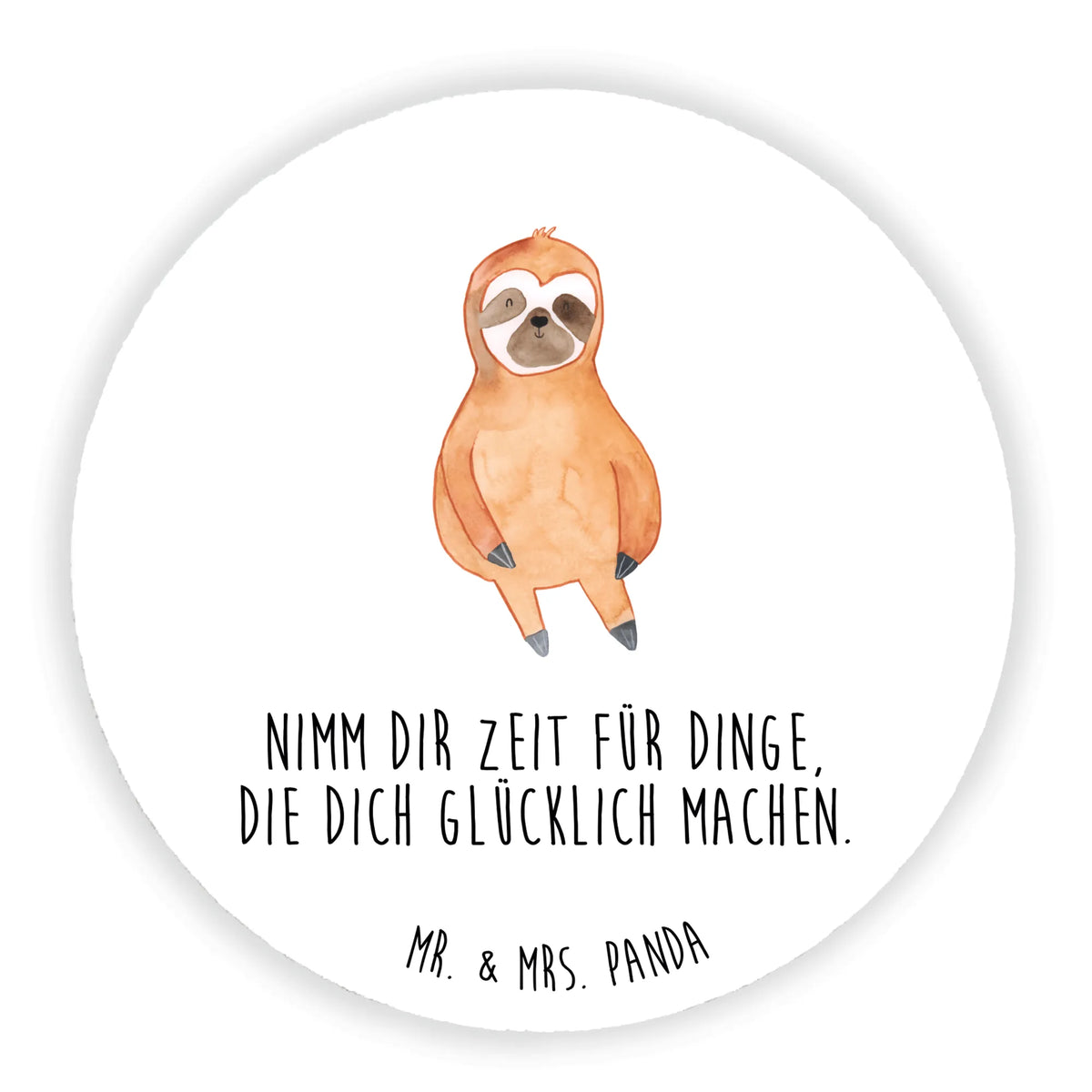 Rund Magnet Faultier Zufrieden