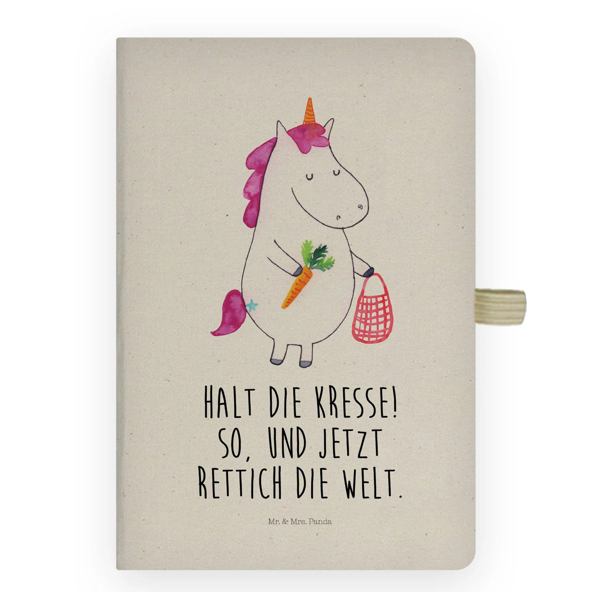 Baumwoll Notizbuch Einhorn Gemüse