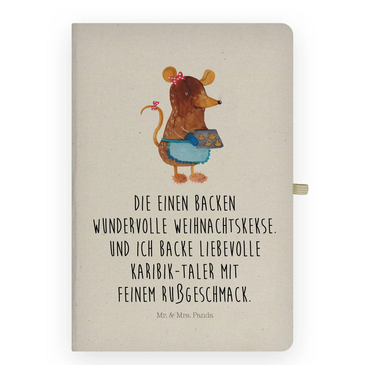 Baumwoll Notizbuch Maus Kekse