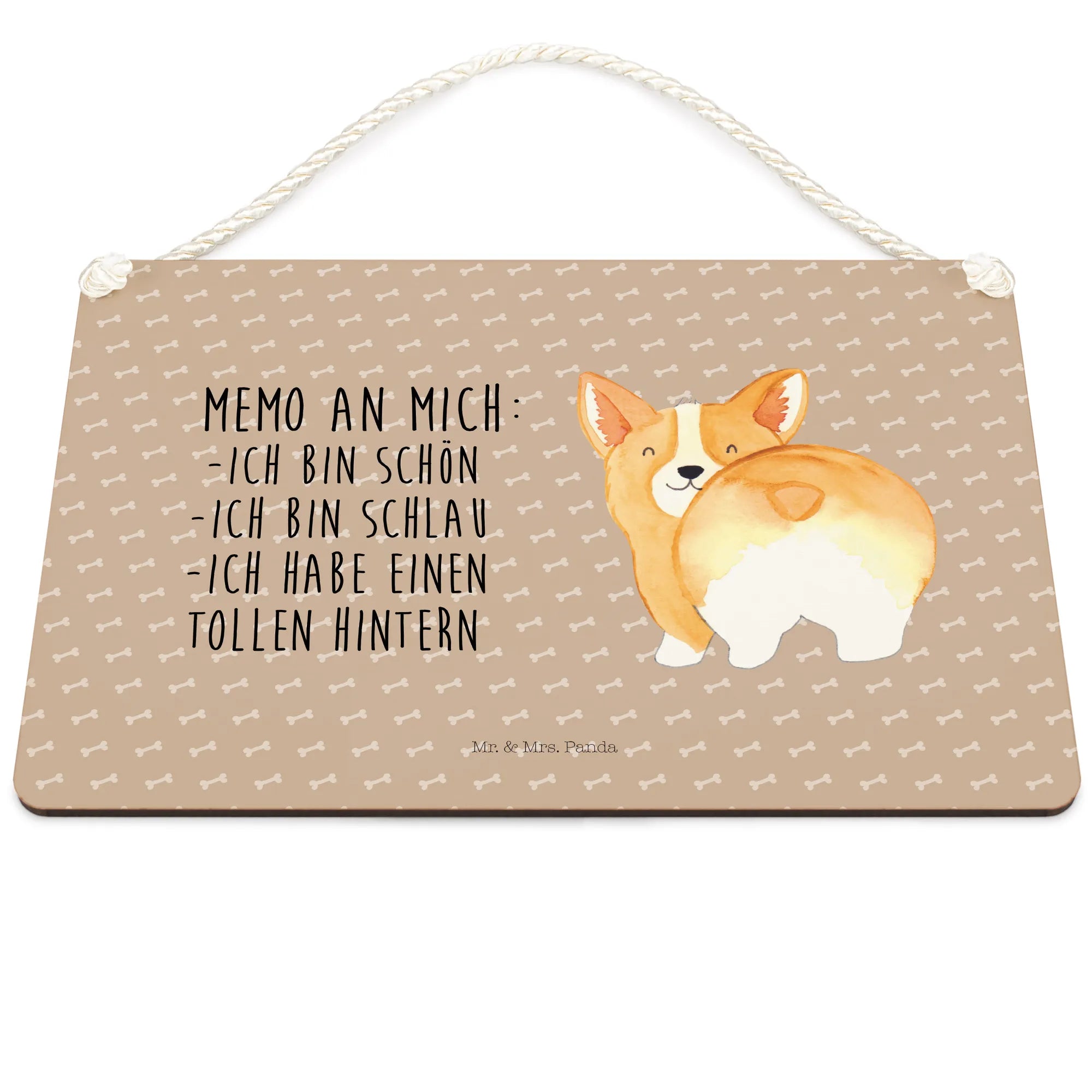 Deko Schild Corgi Po