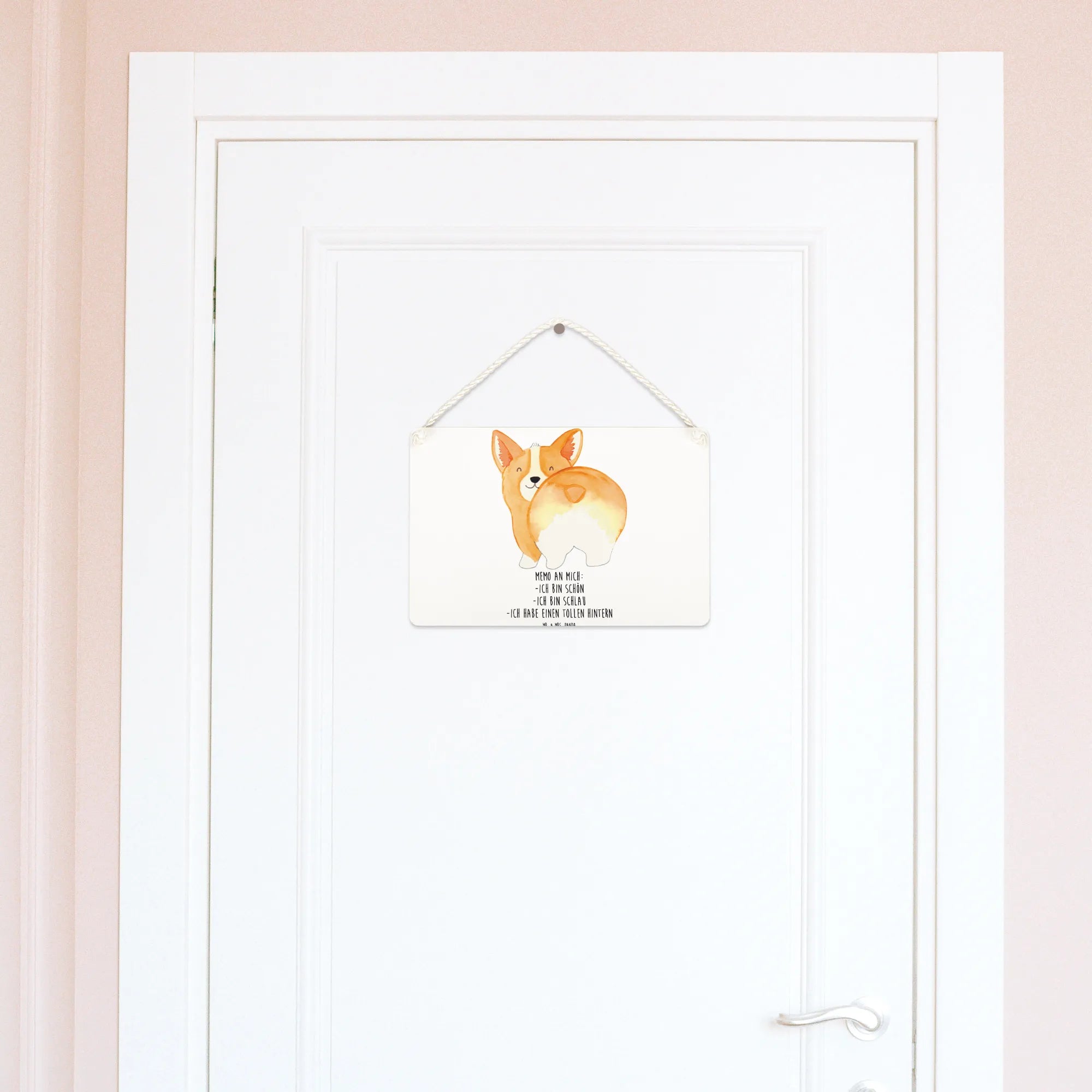 Deko Schild Corgi Po