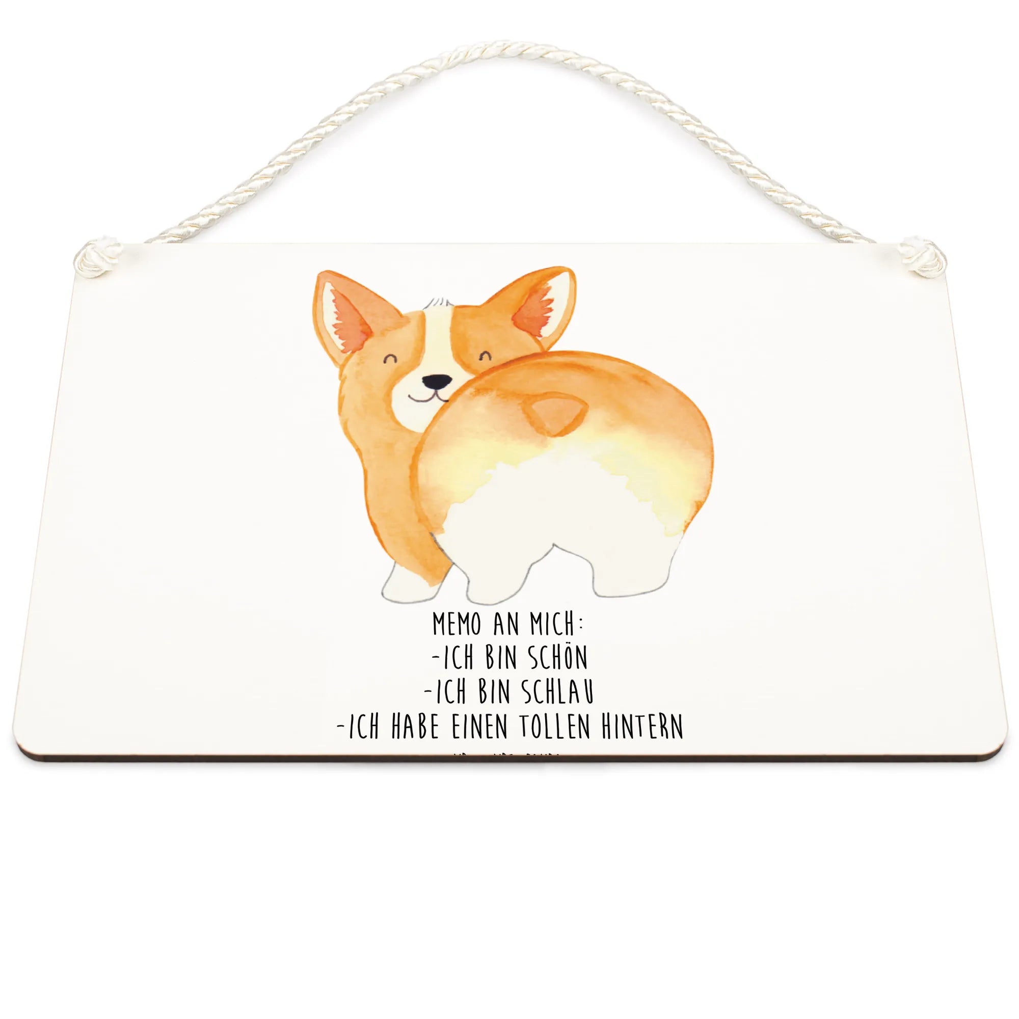 Deko Schild Corgi Po