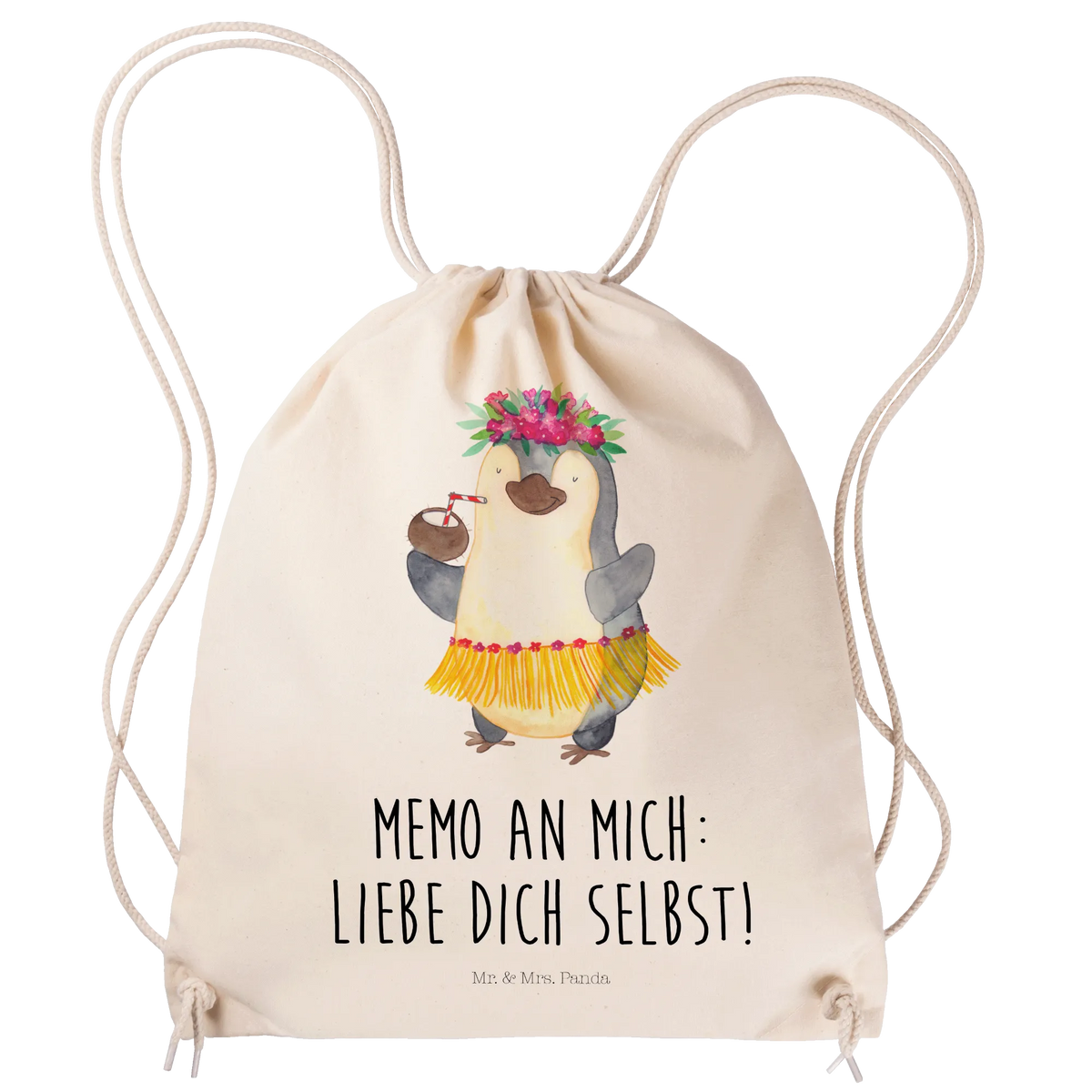Sportbeutel Pinguin Kokosnuss