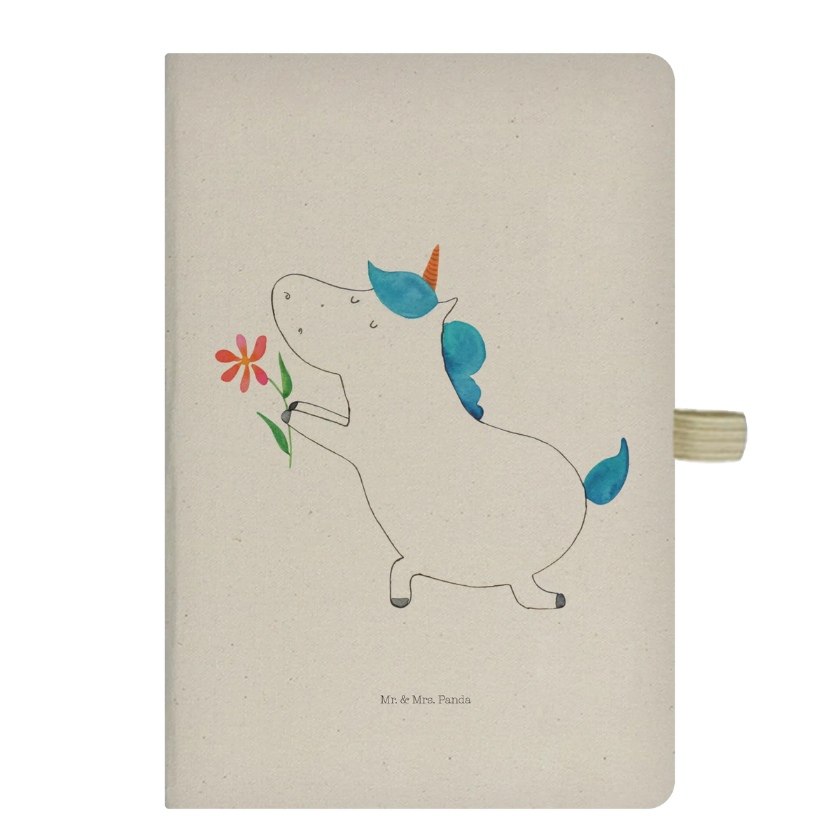 Baumwoll Notizbuch Einhorn Blume