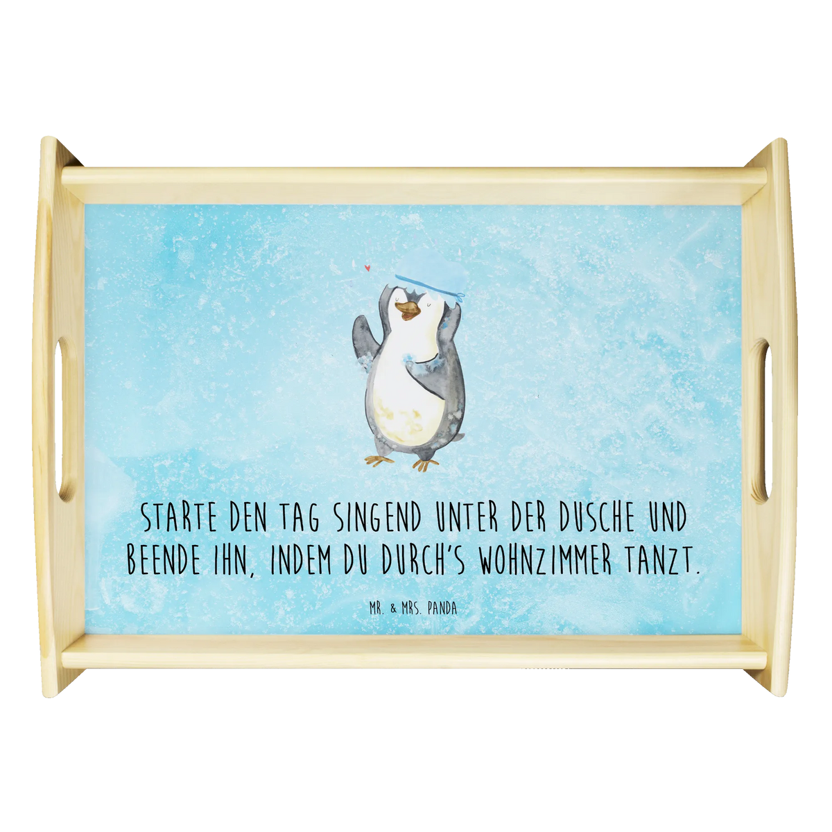 Serviertablett Pinguin Duschen