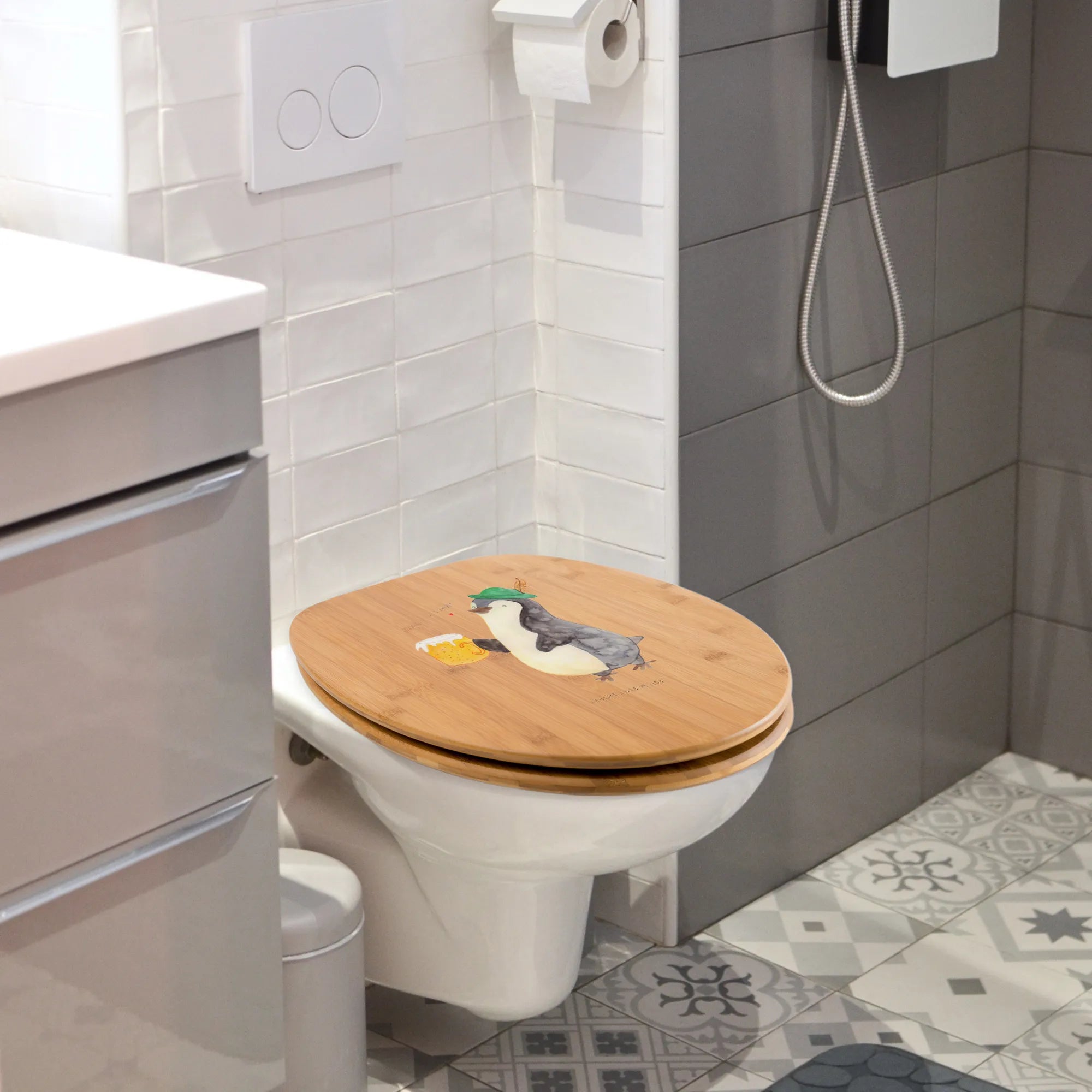 Motiv WC deska sedesowa pingwin piwo Pinguin