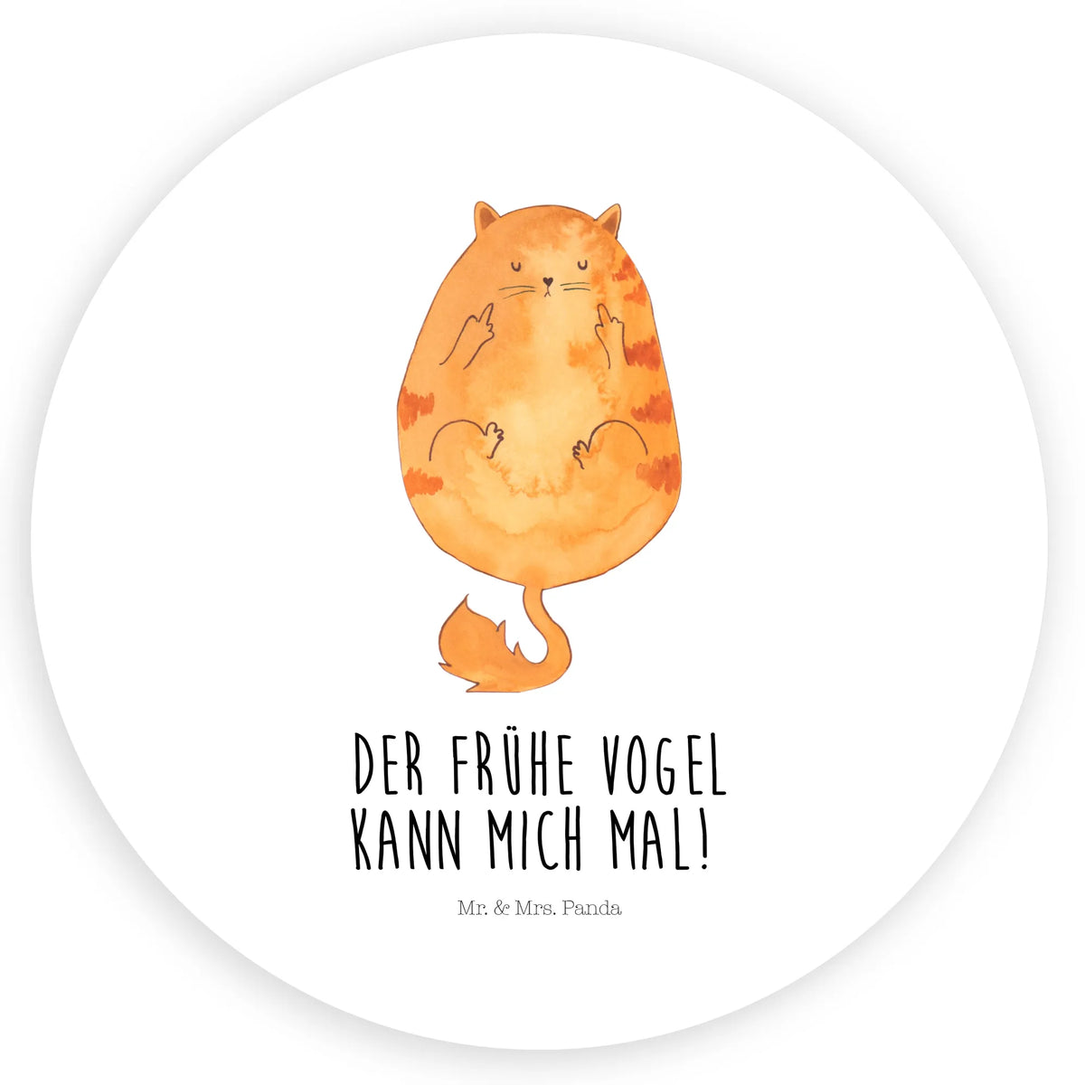 Rund Aufkleber Katze Frühaufsteher