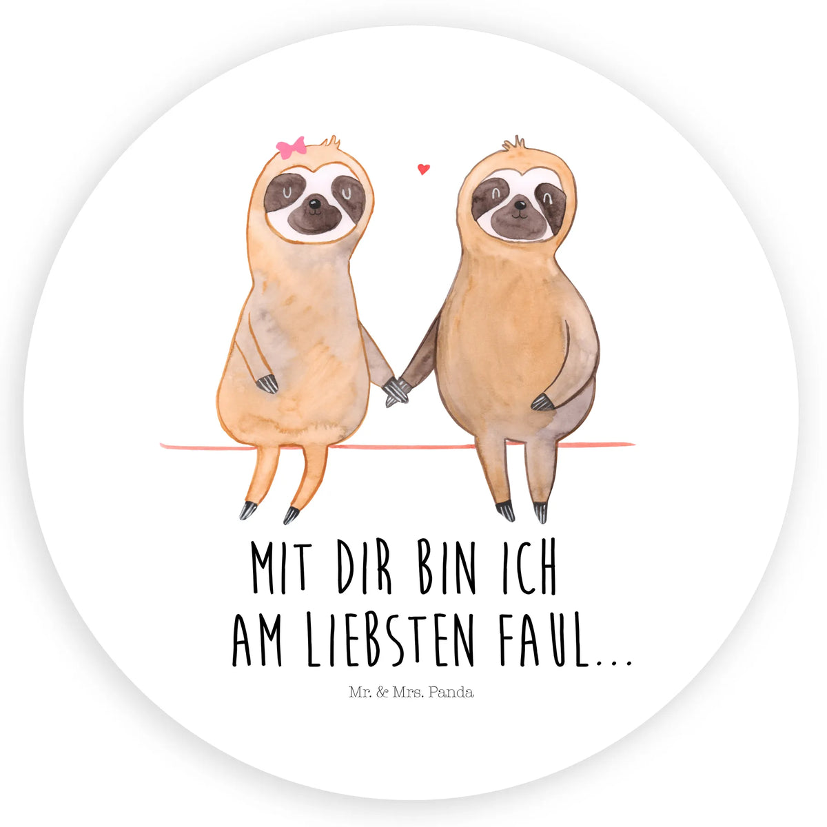 Rund Aufkleber Faultier Pärchen