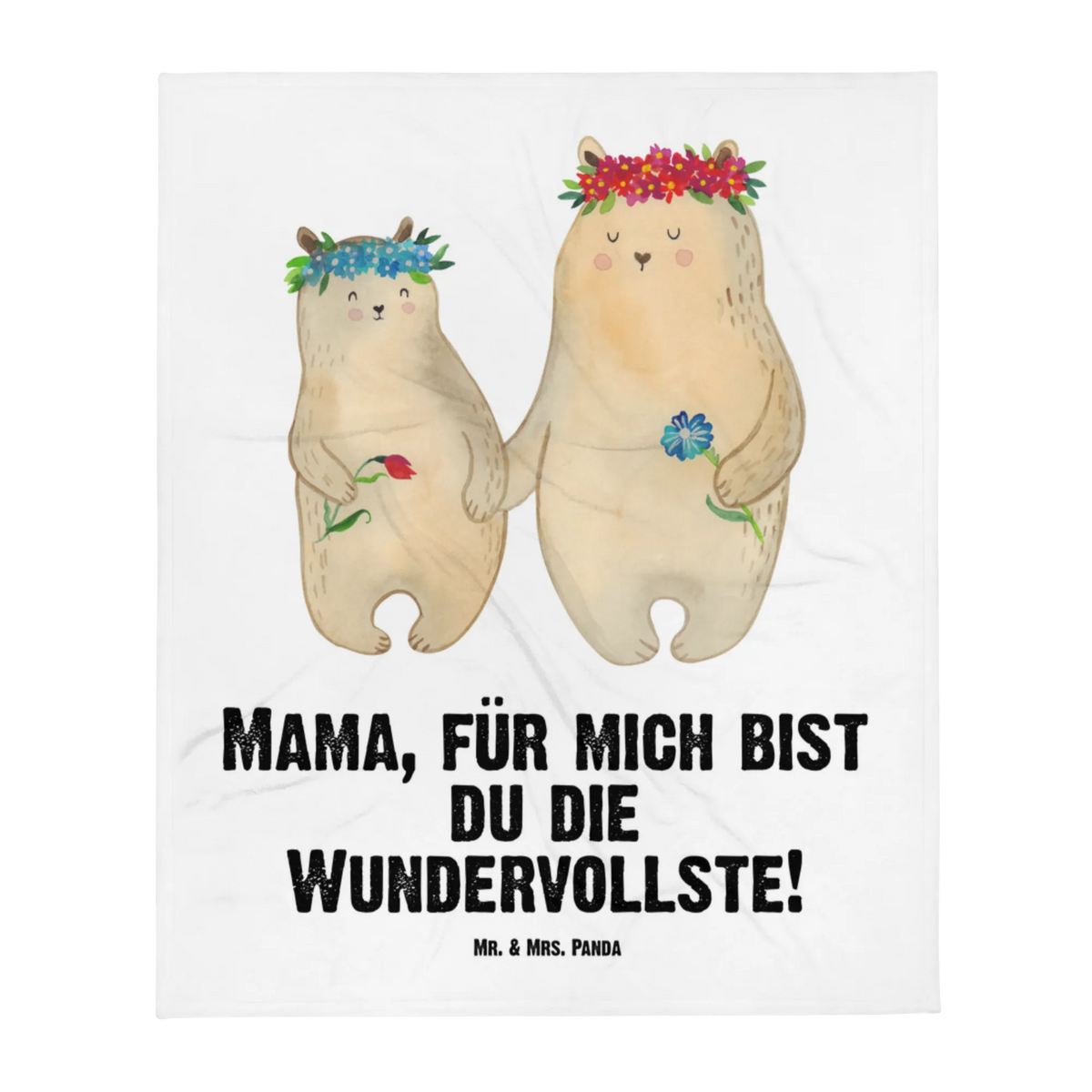 Babydecke Bären mit Blumenkranz
