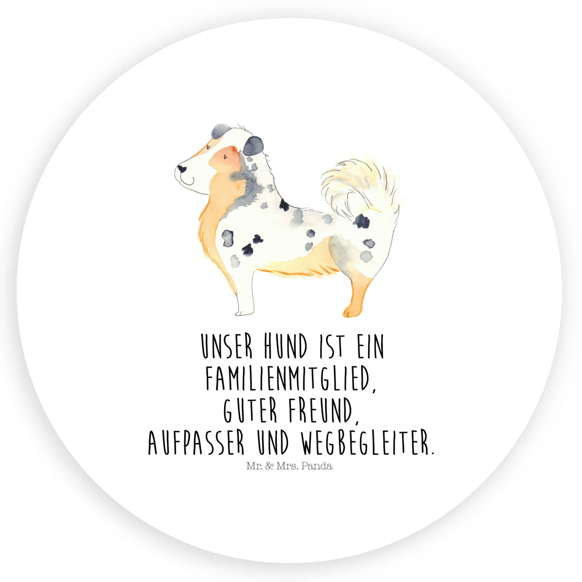 Rund Aufkleber Hund Australien Shepherd